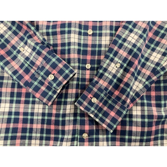 Vineyard Vines Mens S Tucker Shirt Blue Plaid Flannel Classic Fit Performance - Picture 6 of 10